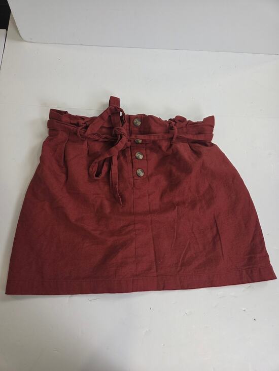 American Eagle Dresses & Skirts - American Eagle Womens Brick Red A Line Linen Blend Lined Mini Skirt Size L